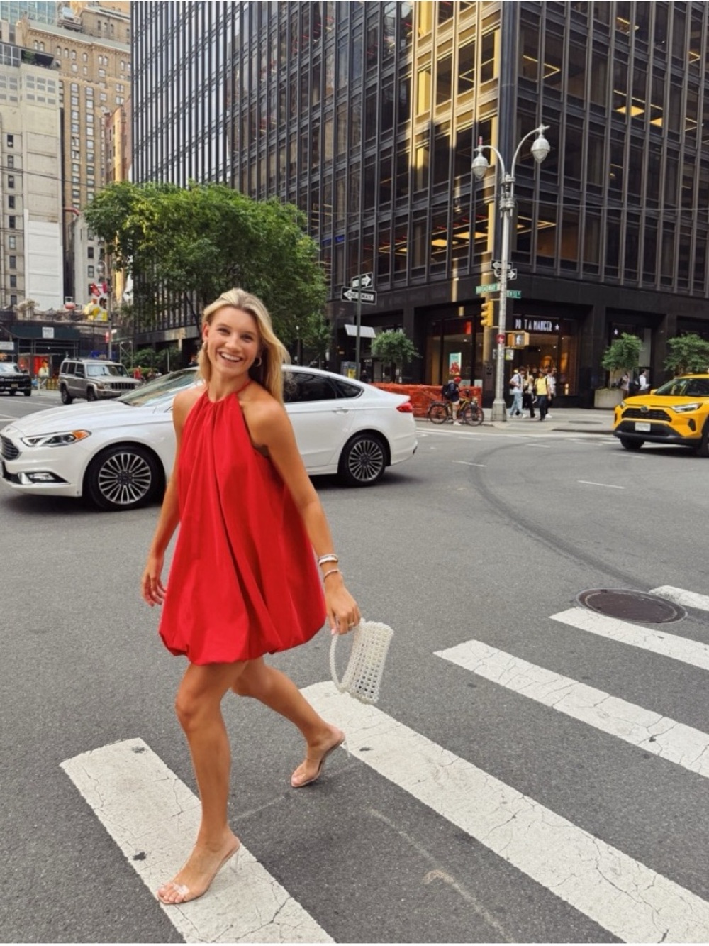 Zara Red Mini Balloon-Hem Sundress - Picture 5 of 10